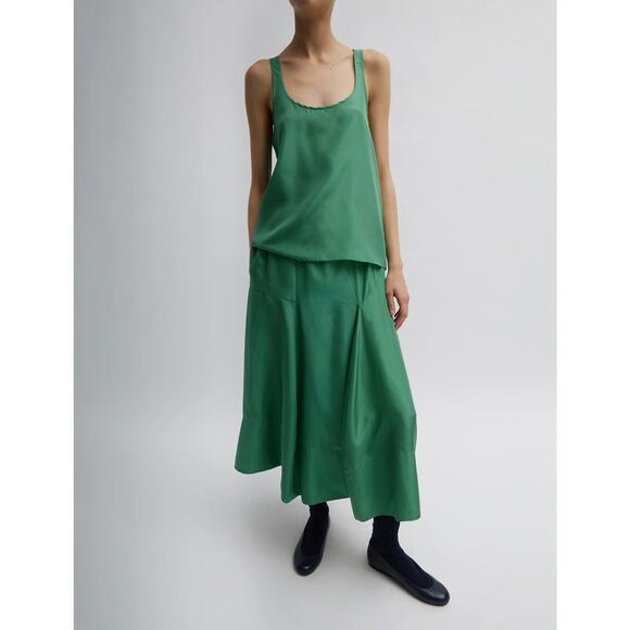 TIBI Silk Habutai Tank Top Womens 2 Green Tea Lightweight Layering NEW - Picture 1 of 16